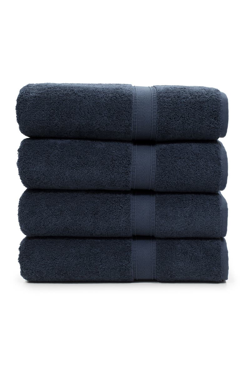 Sinemis Terry Bath Towels - Set of 4 - Navy, Main, color, NAVY