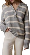 Faherty Sunwashed Stripe Organic Cotton Polo Sweater