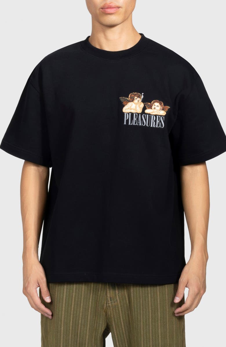 PLEASURES Dynamic Oversize Crewneck T-Shirt, Main, color, Black