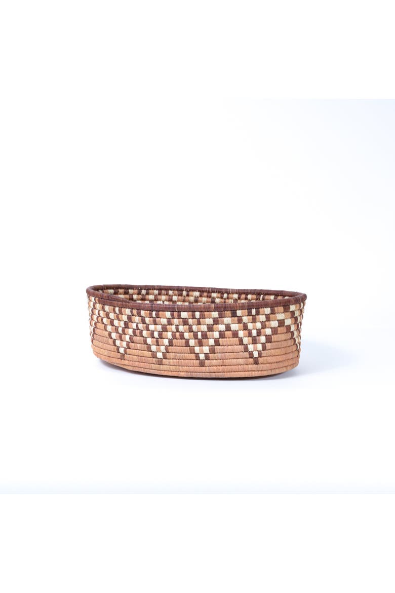 Zig Zag Bread Basket, Main, color, Brown