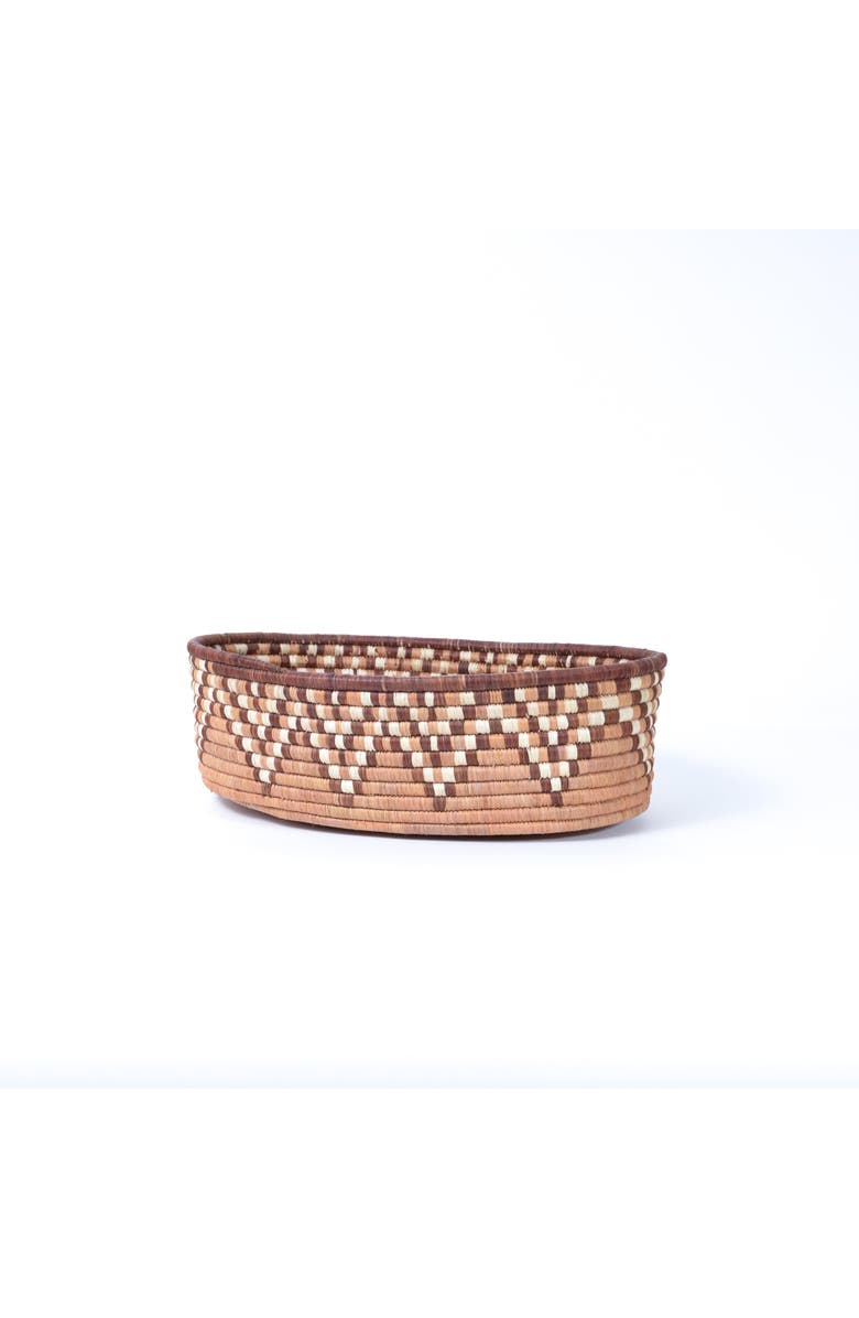 Maadili Collective Zig Zag Bread Basket, Main, color, Brown