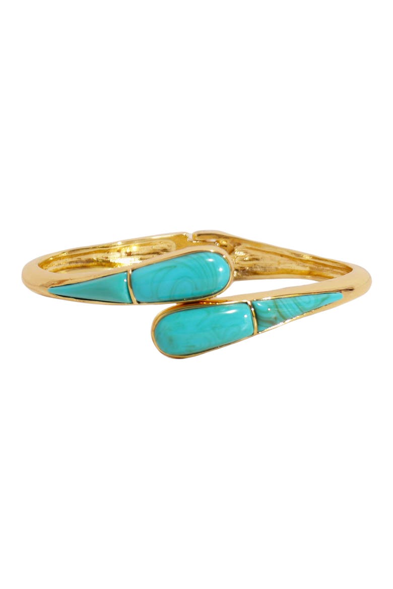Thin Livorno Stone Wrap Cuff Bracelet, Main, color, GOLD/ TURQUOISE