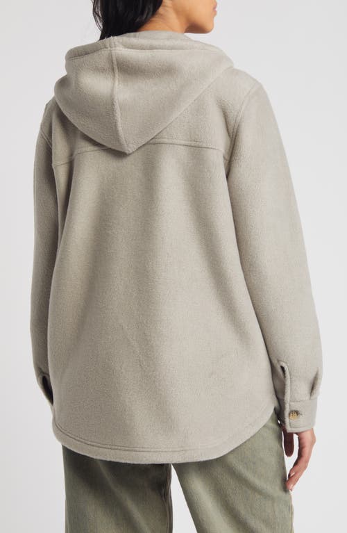 Thread & Supply Hooded Fleece Shacket In Gray