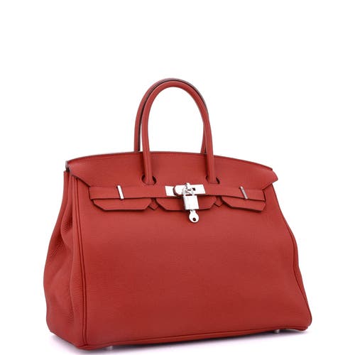 Pre-owned Hermes  Hermes Birkin Handbag Red Togo With Palladium Hardware 35