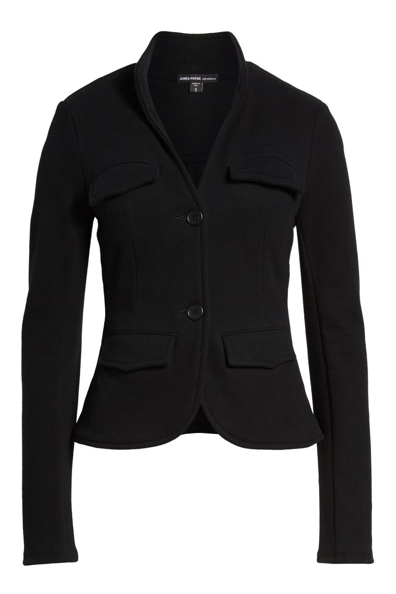 Shrunken Military Blazer, Alternate, color, BLACK