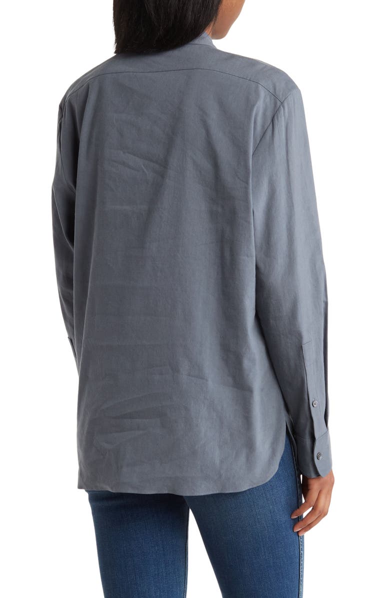 Theory Classic Menswear Long Sleeve Linen Blend Shirt, Alternate, color,