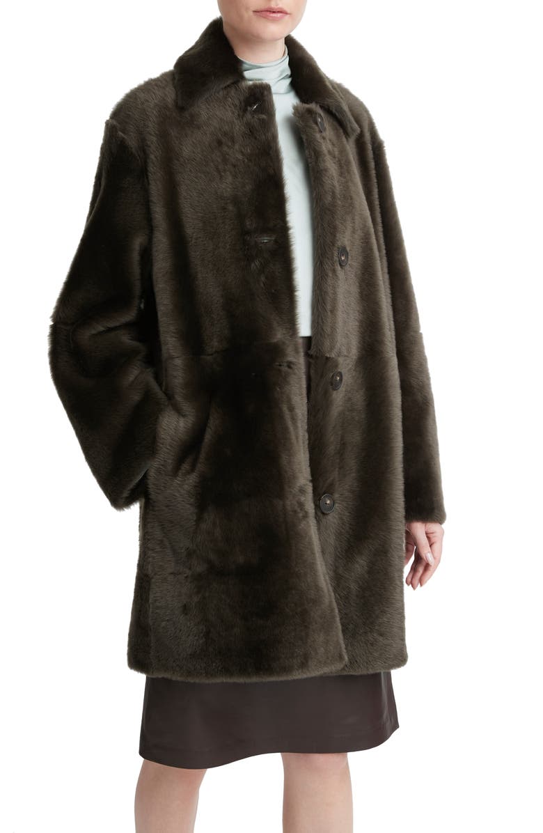 Vince Rasada Reversible Genuine Shearling Coat, Alternate, color, 