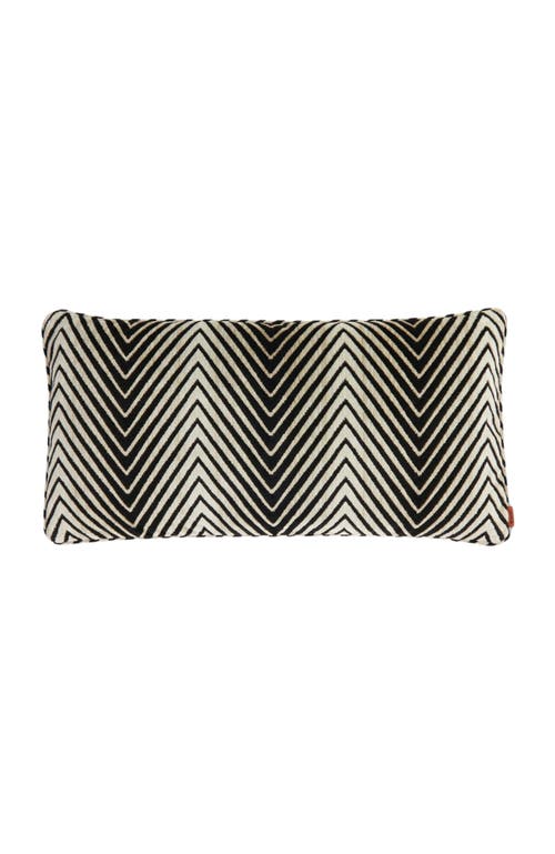Missoni Home Ziggy 30x60 Cm Viscose Blend Zigzag Cushion In Black