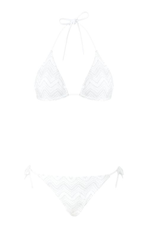 Missoni Zig Zag Lamé Viscose Bikini In White