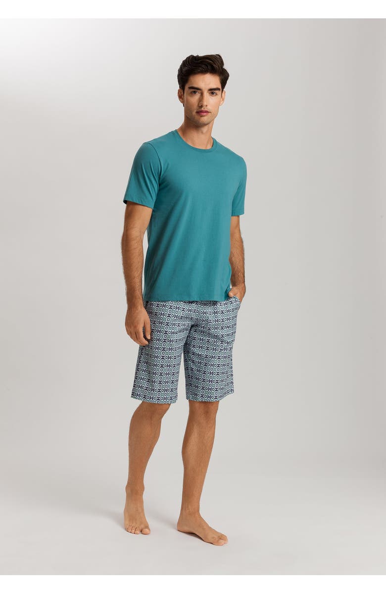 Hanro Night And Day Drawstring Cotton Shorts, Alternate, color, Tinted Mosaic