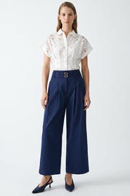 Exquise Mckenna Belted High Waisted Pleated Pants
