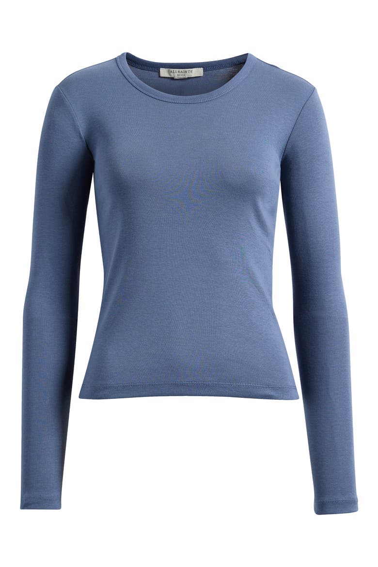 Stevie Long Sleeve Organic Cotton T-Shirt, Alternate, color, LIGHT DENIM BLUE
