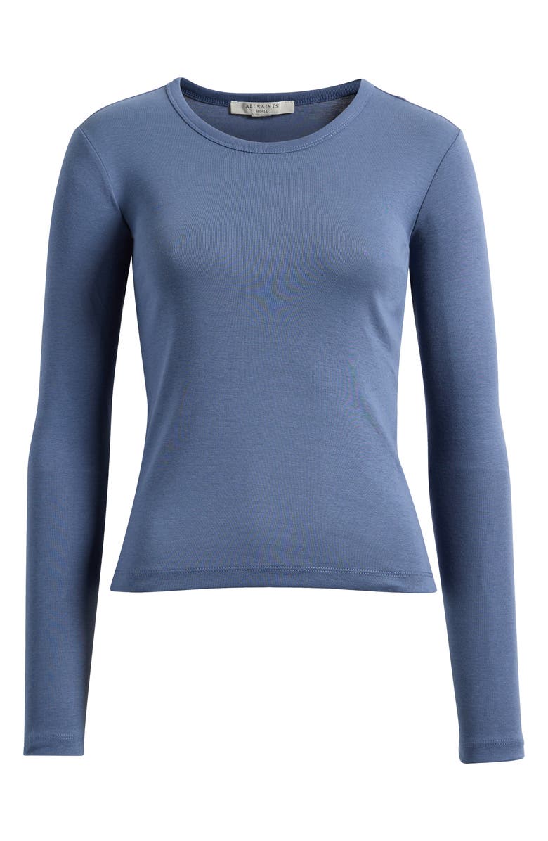 AllSaints Stevie Long Sleeve Organic Cotton T-Shirt, Alternate, color, Light Denim Blue