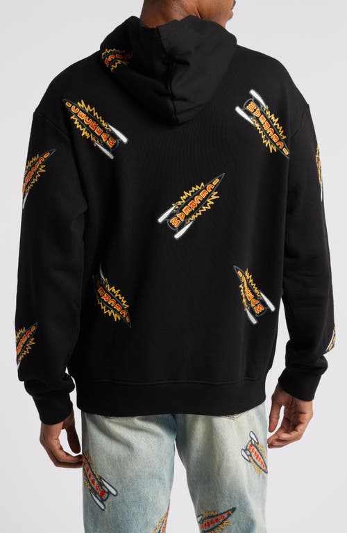 Icecream Rockets Embroidered Hoodie In Black
