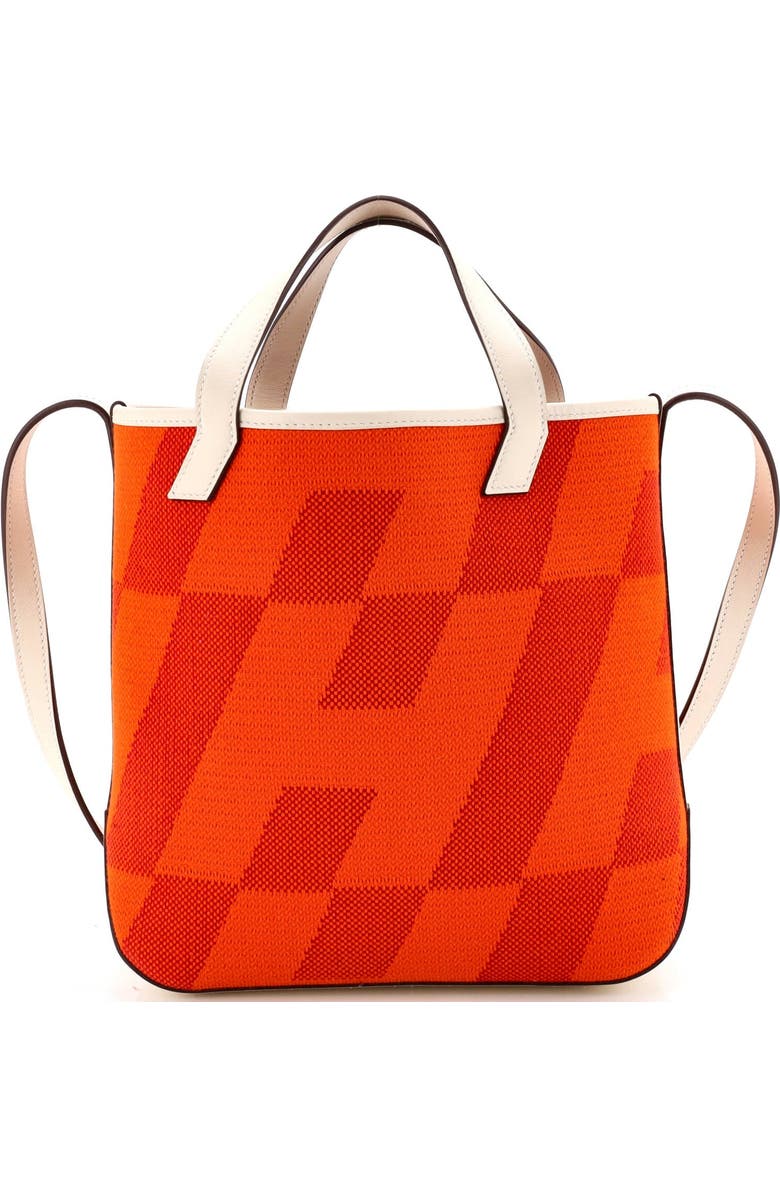 Pre-Owned Hermes Cabas H en Biais Tote Canvas with Leather 27, Main, color, Feu