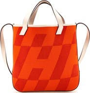 Pre-Owned Hermes Cabas H en Biais Tote Canvas with Leather 27