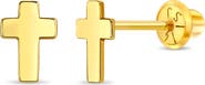 In Season Jewelry 14k Tiny Cross Earrings