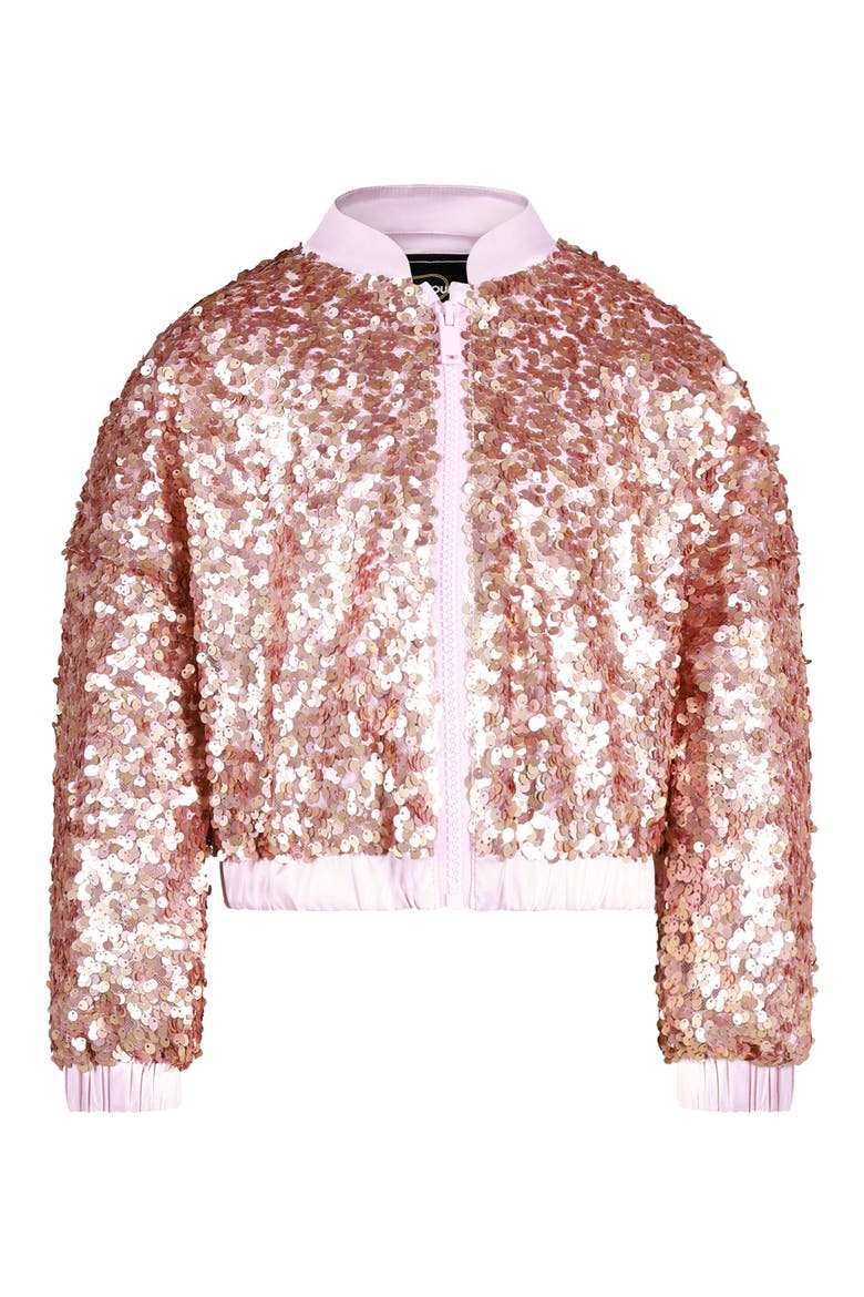 Kids' Sequin Bomber Jacket, Main, color, CHAMPAGNE