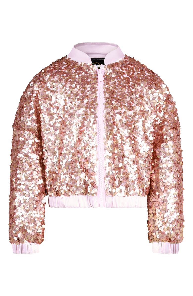 Rock Your Kid Kids' Sequin Bomber Jacket, Main, color, Champagne