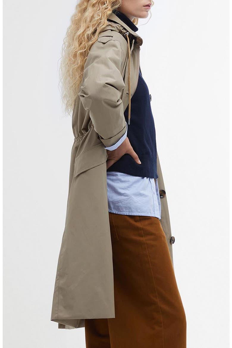 Fearne Waterproof Jacket with Removable Hood, Alternate, color, LIGHT TRENCH/ SKY DRESS TARTAN