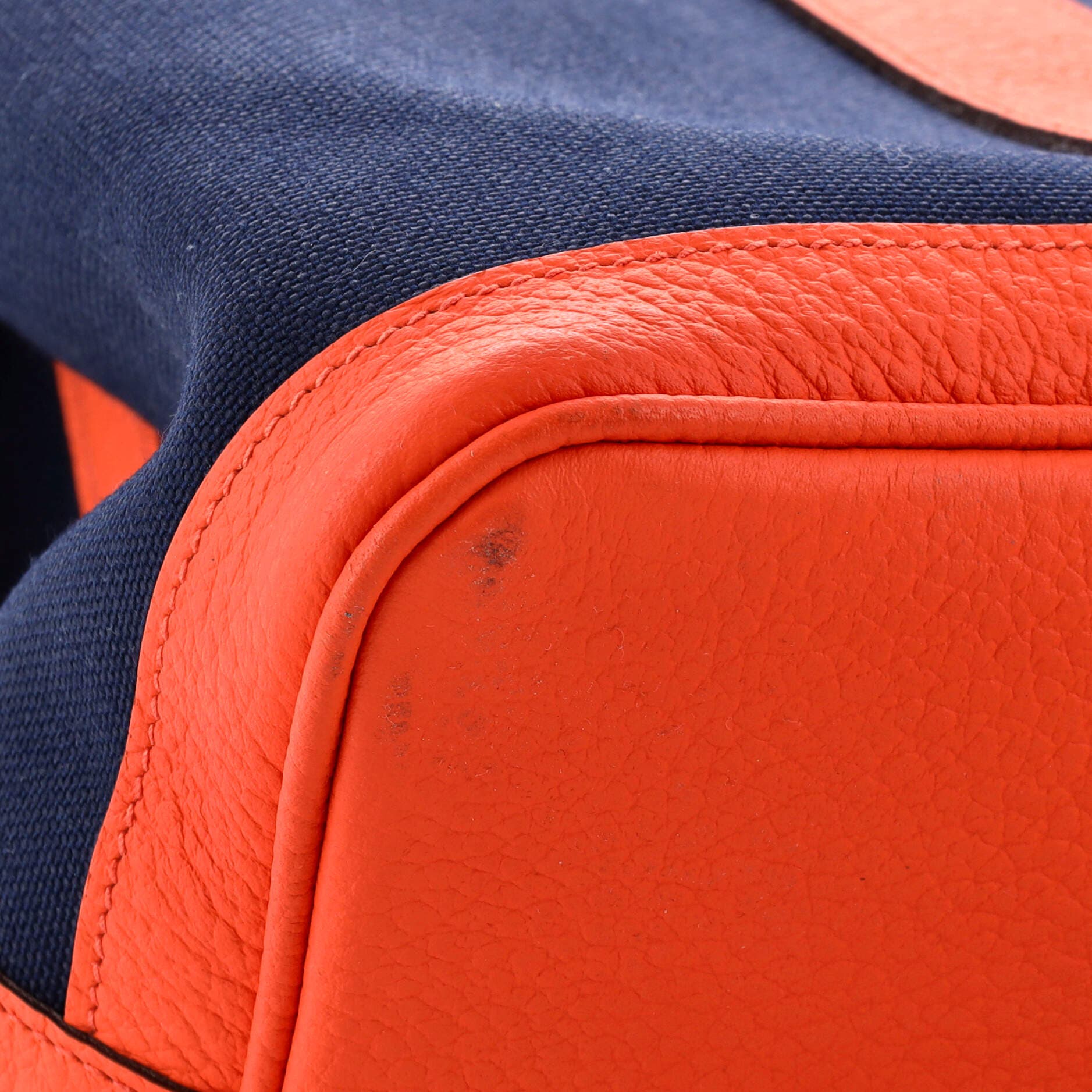 Pre-Owned Hermes Garden Party Tote Toile and Leather 36, Alternate, color, Bleu Nuit