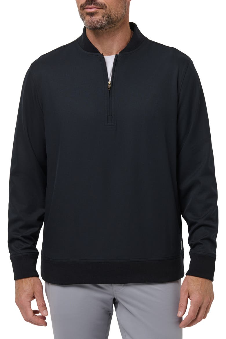 Highway Quarter Zip Pullover, Main, color, BLACK