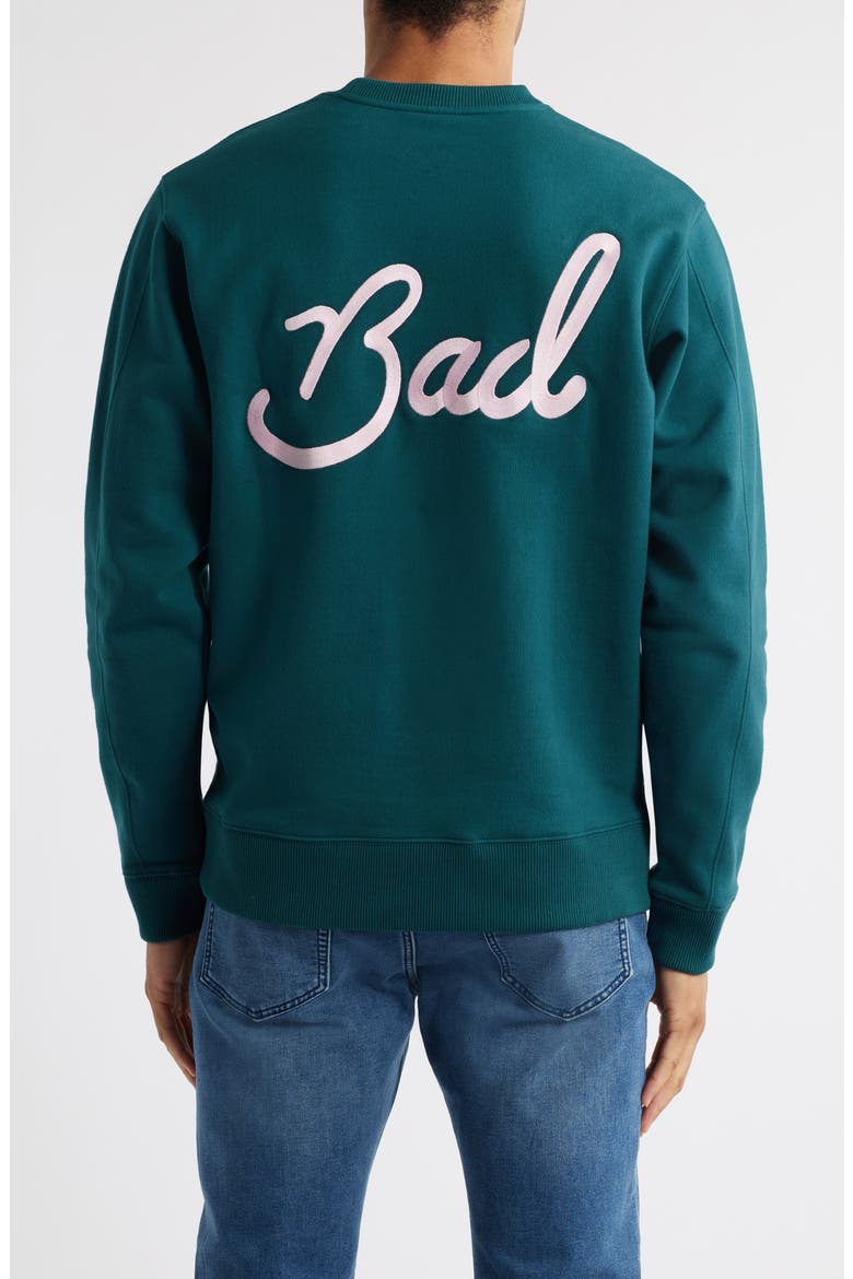 Azalea Cotton Crewneck Sweatshirt, Alternate, color, LUSH GREEN