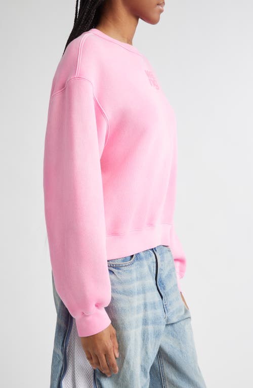 Alexander Wang Puff Logo Sweatshirt In Structured Terry Clothing In Pink