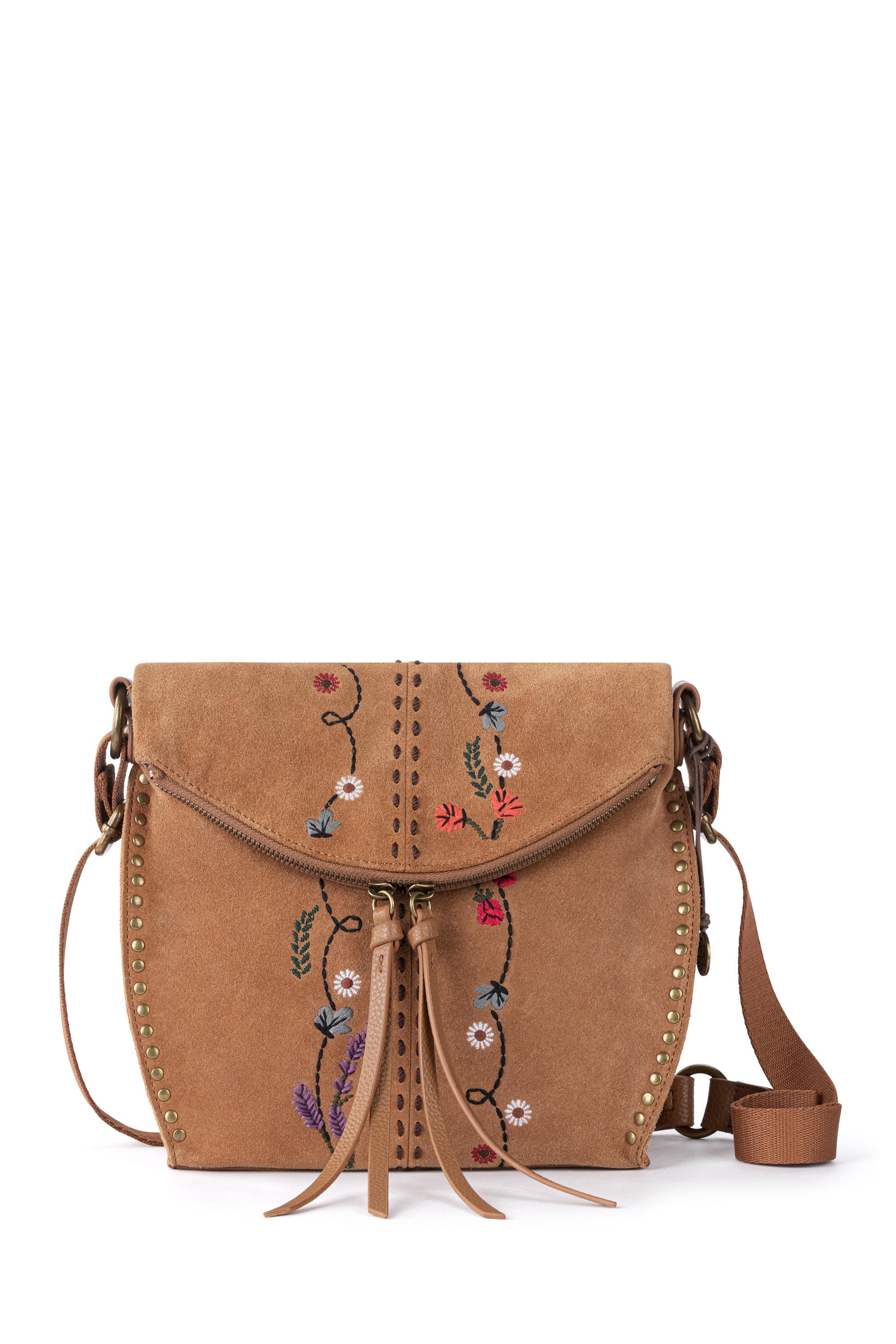 Tan Suede Whimsy Floral