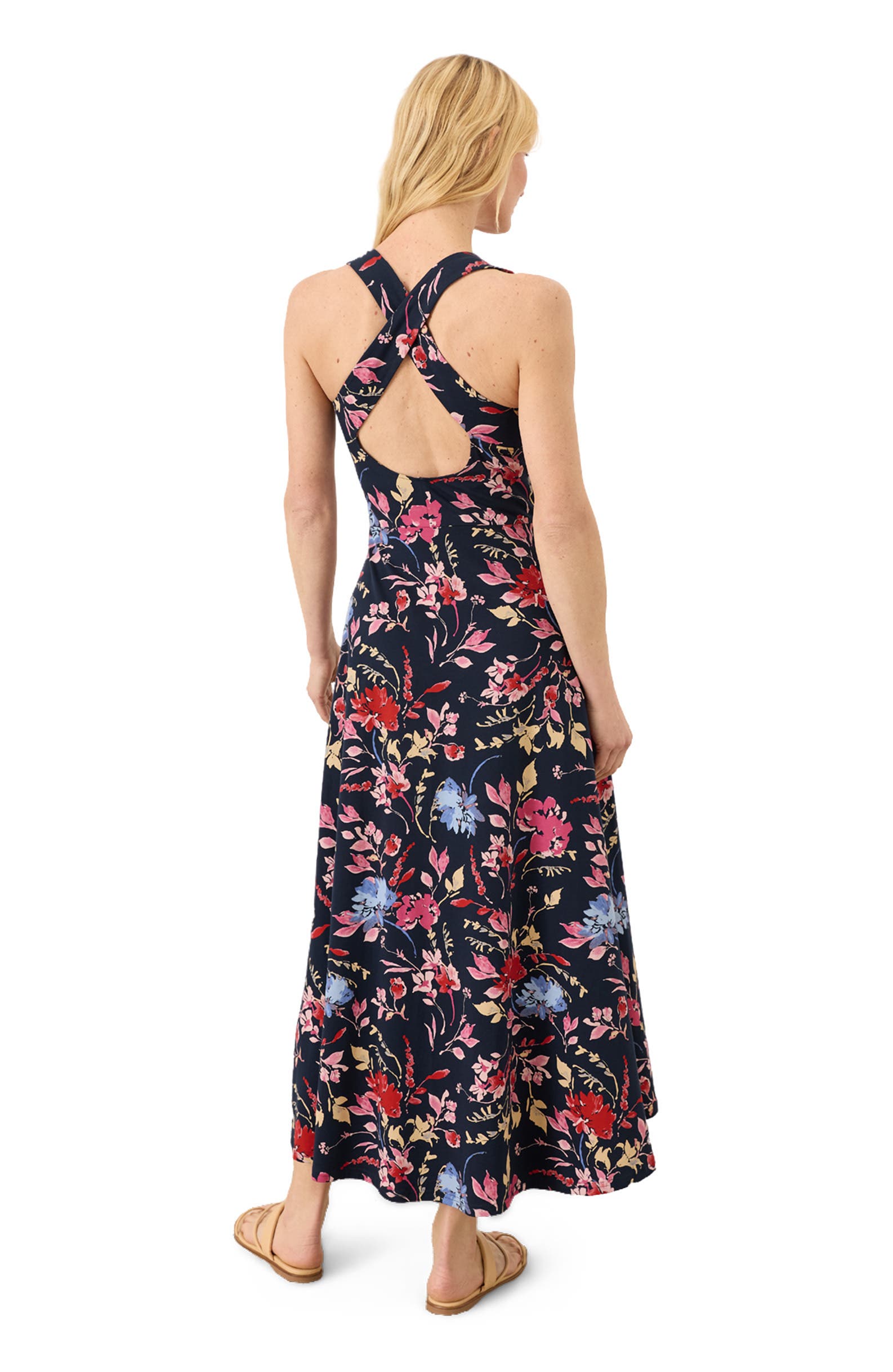 pact fit and flare open back maxi dress Pact Fit And Flare Open Back Maxi Dress Gathered Joys Floral W2X XS