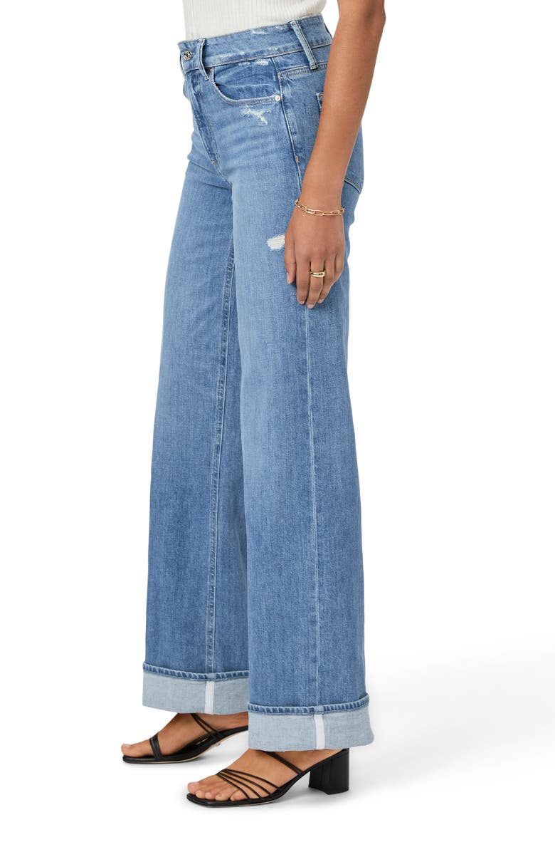 PAIGE Sasha Distressed Wide Leg Jeans, Alternate, color,