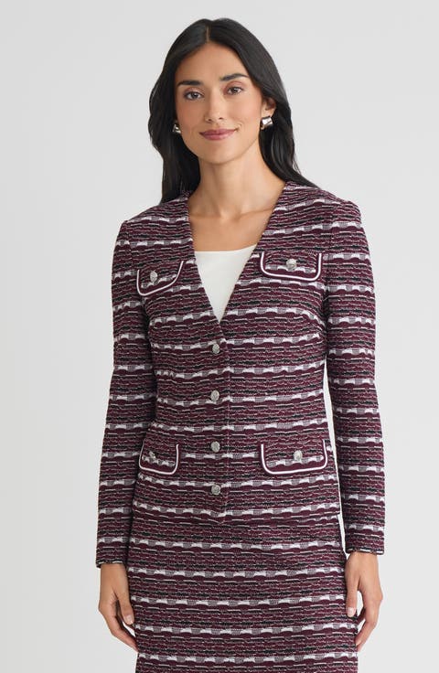 Tailored Multi-Stitch Jacquard Knit jacket