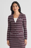Ming Wang Tailored Multi-Stitch Jacquard Knit jacket