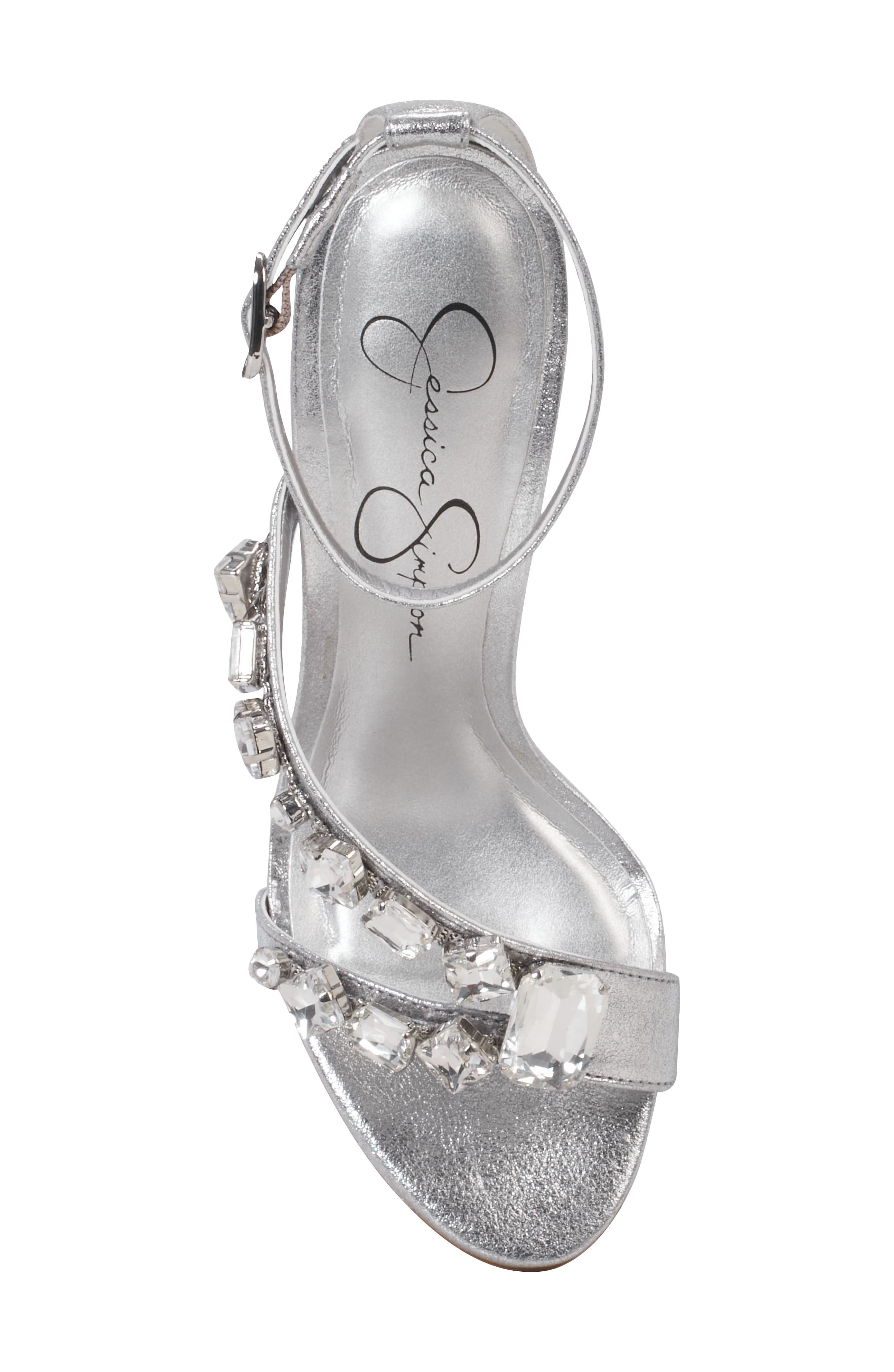 Jessica Simpson Raela Ankle Strap Sandal, Alternate, color, Silver