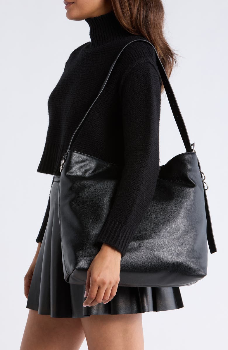 Madden Girl Faux Leather Shoulder Bag, Alternate, color, Black