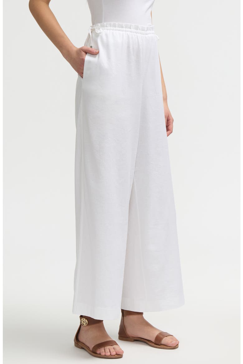Side Waist Tie Wide Leg Pants, Alternate, color, WHITE