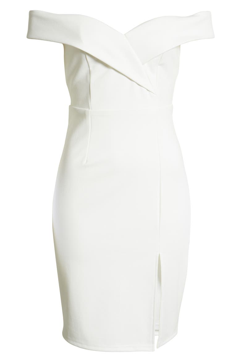 Classic Glam Off the Shoulder Dress, Alternate, color, WHITE