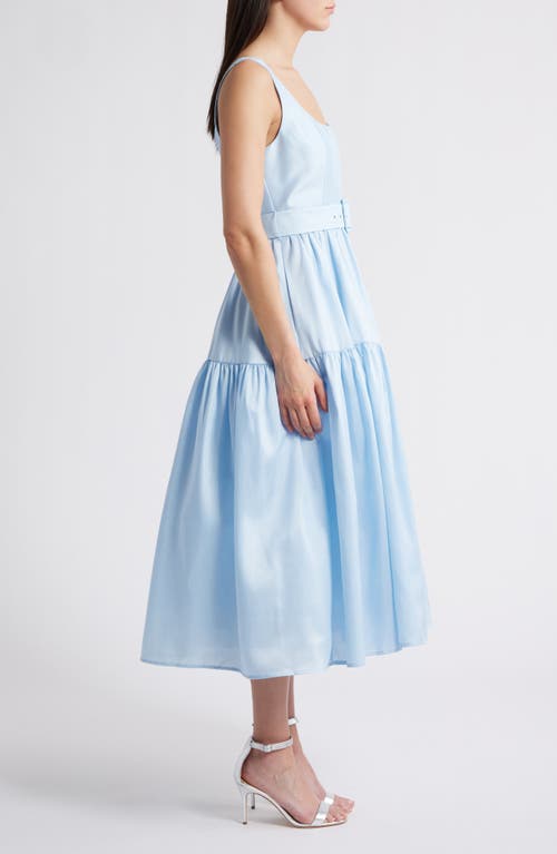 Shop Hutch Belted Tiered Dress In Sky