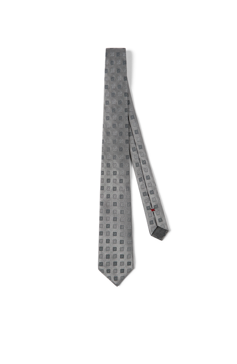 Silk tie with squares pattern