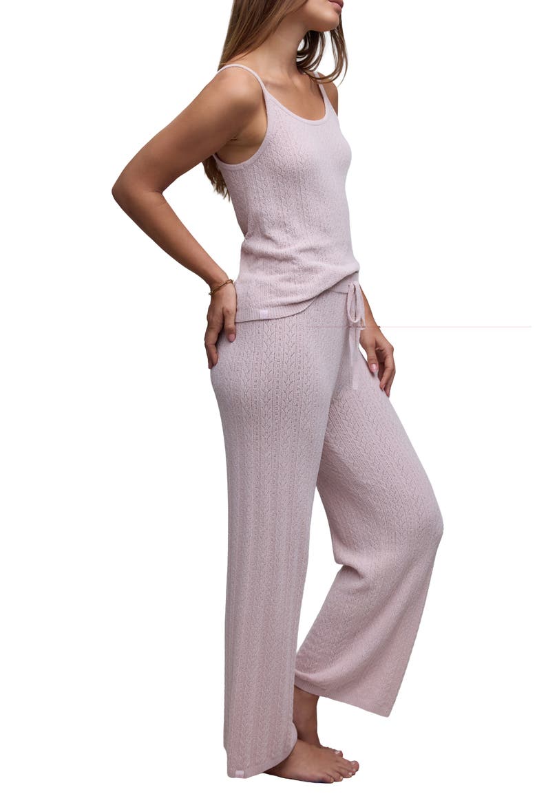Pointelle Cropped Pants, Alternate, color, PETAL