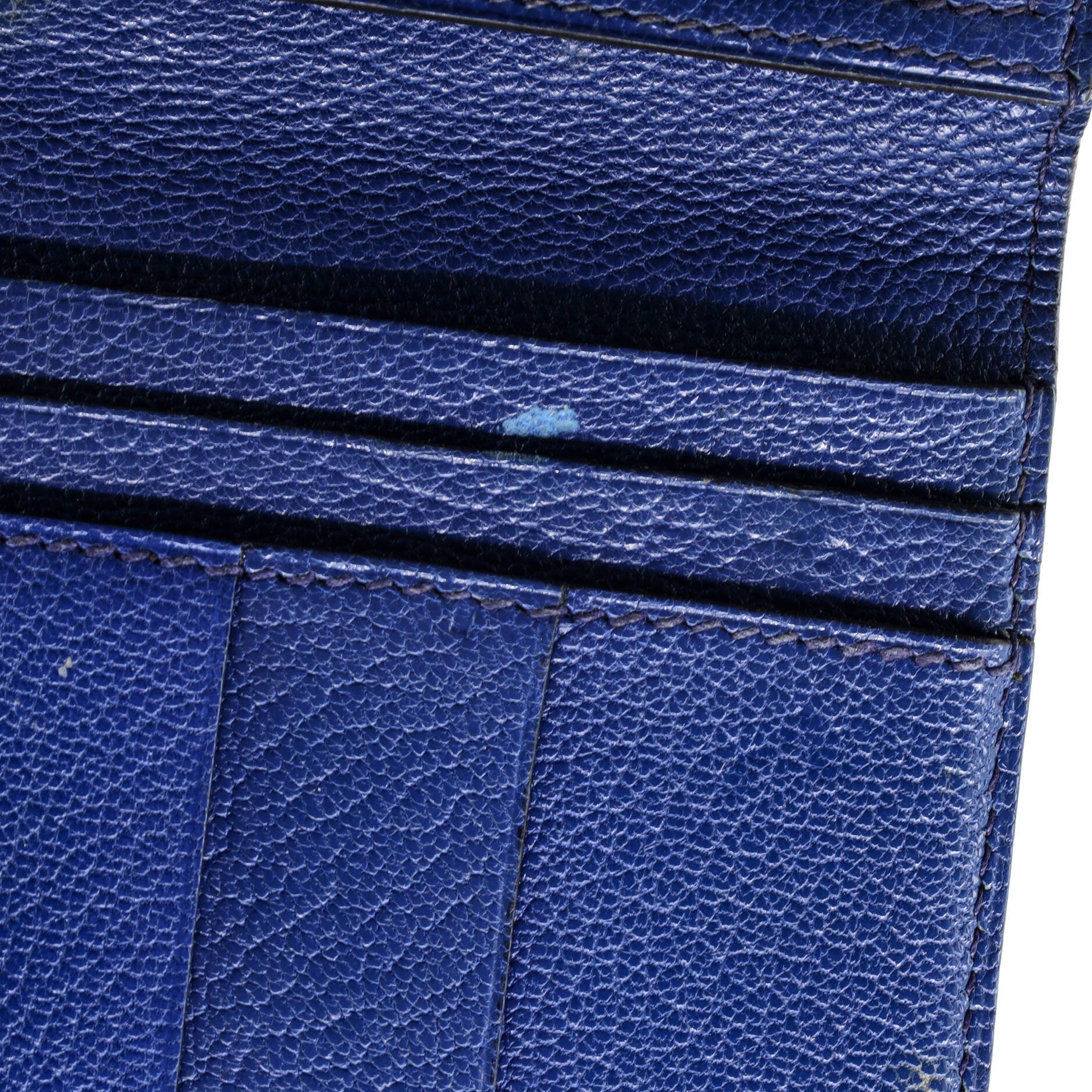 Pre-Owned Hermes Bearn Wallet Chevre Mysore Long, Alternate, color, Bleu De Malte