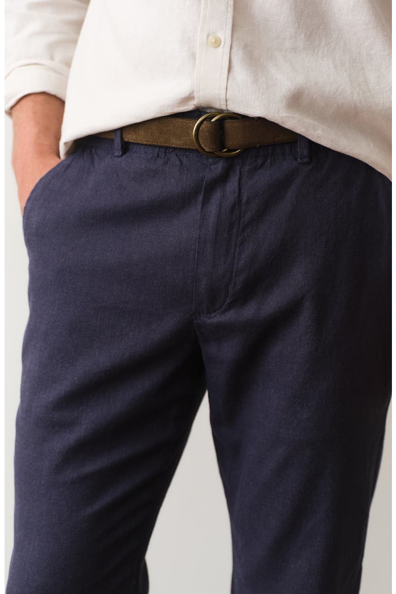 Saturday Flat Front Hemp Blend Chinos, Alternate, color, NAVY