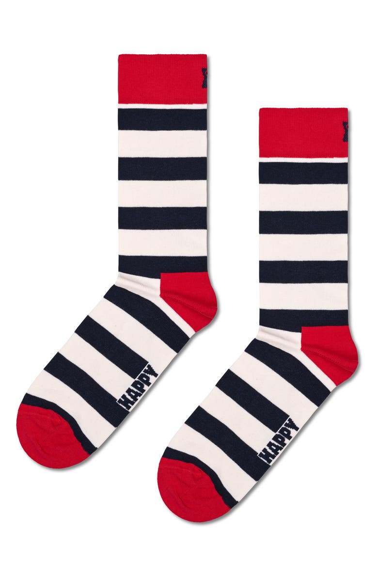 Happy Socks Assorted 3-Pack Optic Filled Crew Socks, Alternate, color, Navy