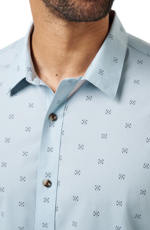 Travismathew Bungalow Breeze Short Sleeve Button-up Shirt In Blue