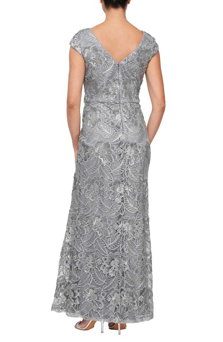 Alex Evenings Beaded & Embroidered Evening Gown, Alternate, color,