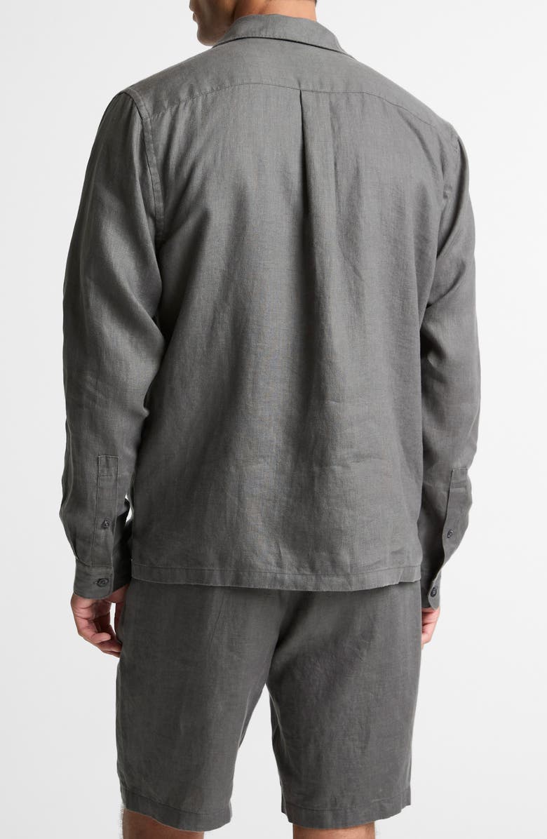 Vince Linen Garage Button-Up Shirt, Alternate, color, Slate