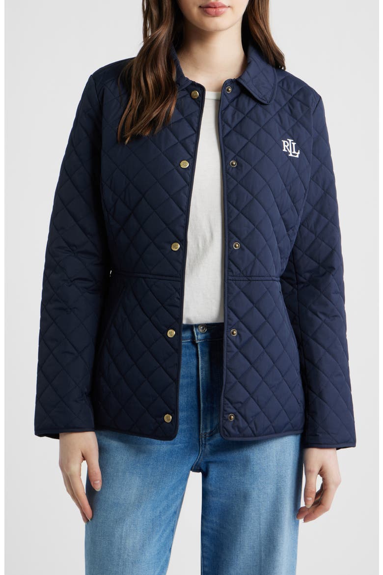 Diamond Quilted Jacket, Main, color, DARK NAVY