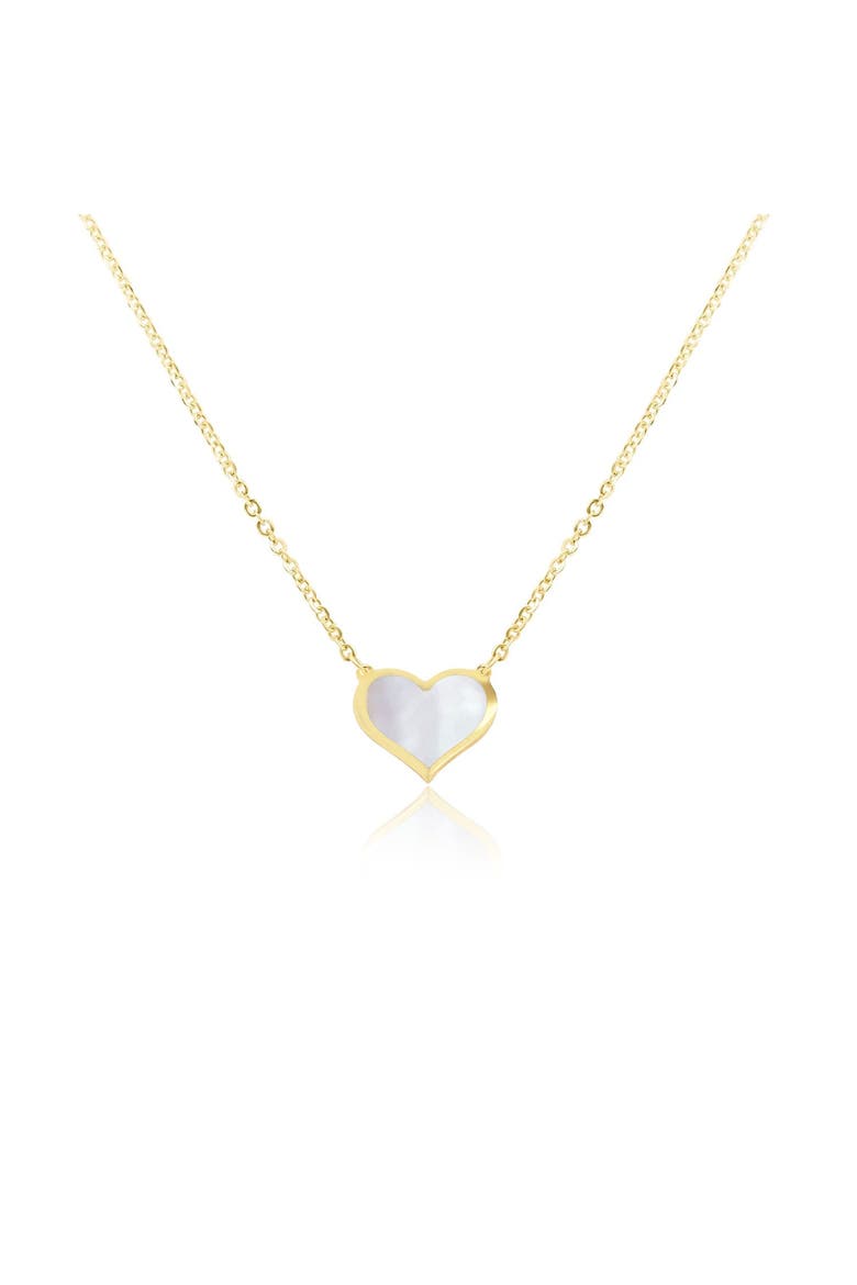 Mother of Pearl Single Heart Necklace, Main, color, Mother of Pearl