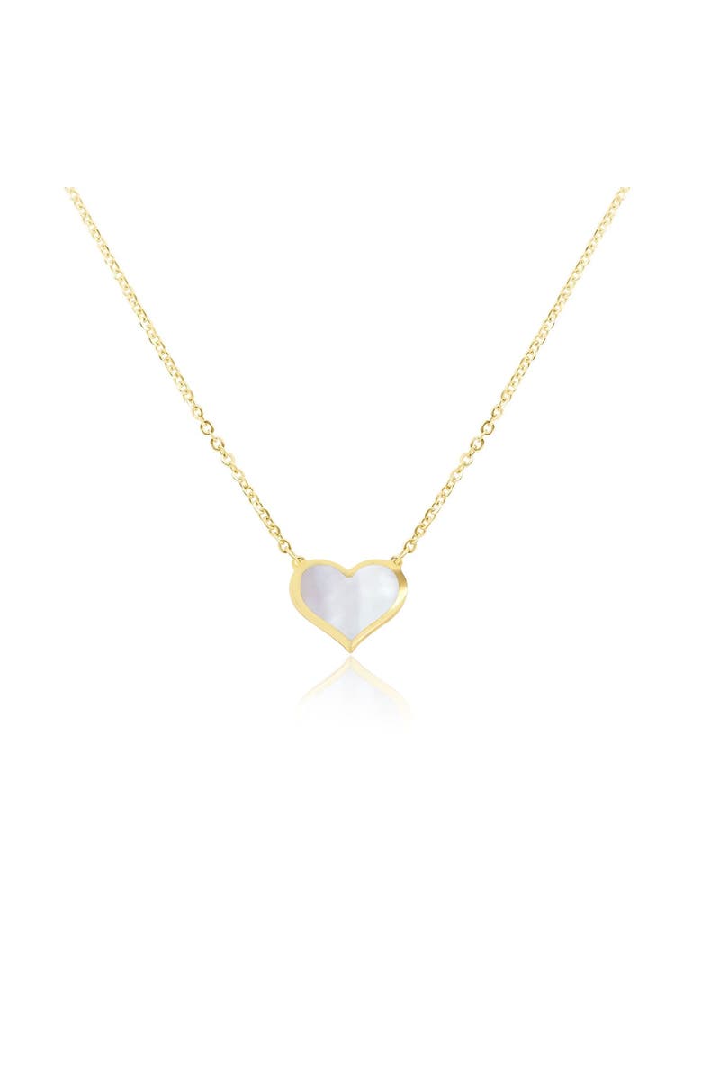 The Lovery Fine Jewelry Mother of Pearl Single Heart Necklace, Main, color, Mother Of Pearl