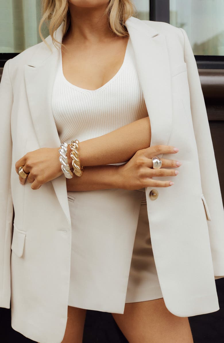 Set of 2 Geometric Dome Rings